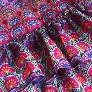 Expresss flowing ruffles tiered colorful patterned skirt size M
